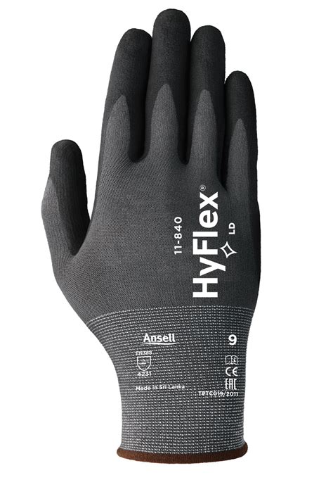 Ansell Hyflex 11-840 Work Gloves for Men and Women, Nylon, Multi-purpose Glove, Mechanics, Automotive, Industrial or Home-improvement fields, Anti-Abrasion, Black, Medium, 12 Pairs