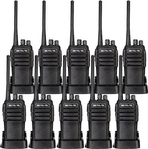Case of 10,Retevis RT21 Two Way Radios Long Range Rechargeable, Heavy Duty Walkie Talkies for Adults, VOX Security Handfree 2 Way Radios with Earpiece, for Commercial Organization
