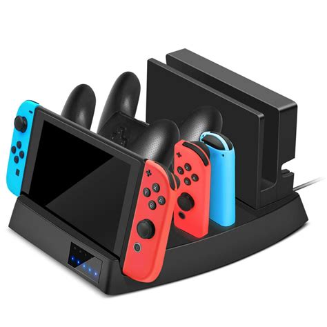 Weekly Top Sale Charging Dock for Switch, Charge 2 Switch, 2 Joy-cons, 2 Pro Controllers with 1 USB C Cable and 1 DC Cable