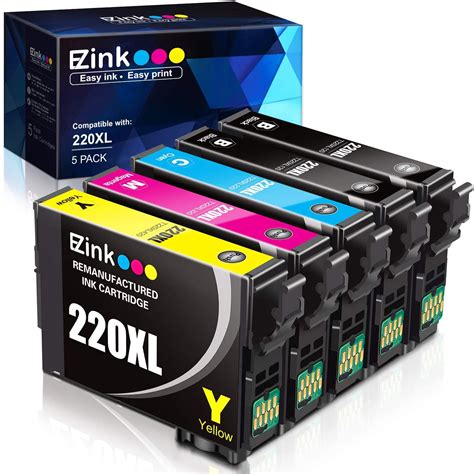 E-Z Ink (TM) Remanufactured Ink Cartridge Replacement for Epson 220 XL 220XL T220XL to use with WF-2760 WF-2750 WF-2630 WF-2650 WF-2660 XP-320 XP-420 XP-424 (2 Cyan, 2 Magenta, 2 Yellow, 6 Pack)