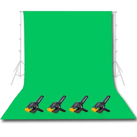 EMART 10 X 20 ft Photography Green Screen Backdrop, Extra Large Chromakey Greenscreen with 4 Clamps, Muslin Cloth Background for Zoom, Streaming, Gaming, Studio Photo Video, Photoshoot