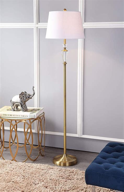 Flash Deals - 50% OFF JONATHAN Y JYL2029A Harper 61" Crystal/Metal LED Floor Lamp Contemporary,Transitional,Traditional for Bedrooms, Living Room, Office, Reading, BrassGold/Clear