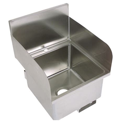 John Boos PBHS-W-1616-SSLR Stainless Steel Hand Sink, (Faucet Not Included) Left Hand and Right Hand Side Splash, 16" Length x 16" Width x 10" Depth