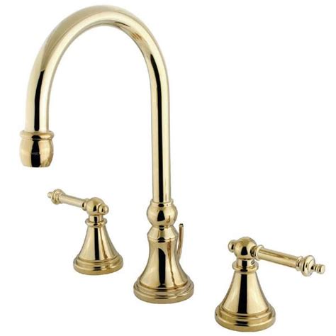 Kingston Brass KS3962TL Templeton Widespread Lavatory Faucet with Brass Pop-Up, Polished Brass