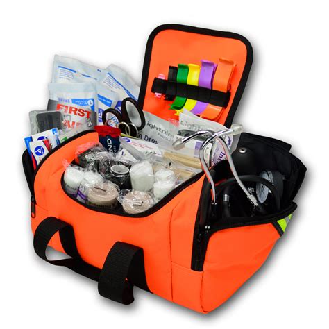 Flash Sale Lightning X Value Compact Medic First Responder EMS/EMT Stocked Trauma Bag w/Basic Fill Kit A - RED