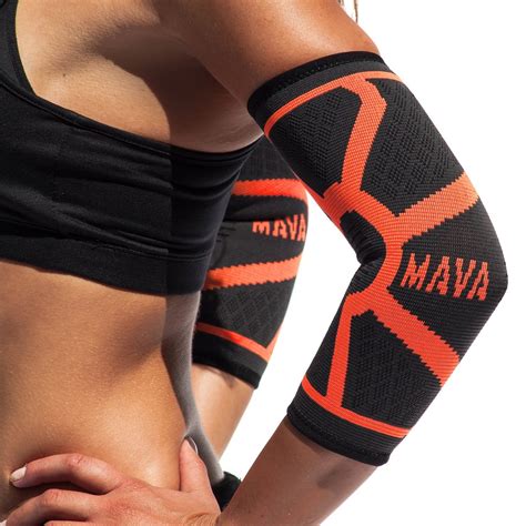 Flash Deals - 70% OFF Mava Sports Elbow Compression Sleeve Support for Weightlifting, Pain Recovery, Tendonitis, Gym Workouts and Arthritis - Made with Strong Elastic Fabric Material for Men and Women (Black, Large)