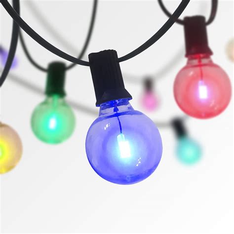 SUNTHIN 97FT G40 Multicolor String Lights for Holiday Party Lights, Patio Backyard, Home and Outdoor Decorative, with Shatterproof RGB G40 Globe Bulb and Wireless Remote Controller