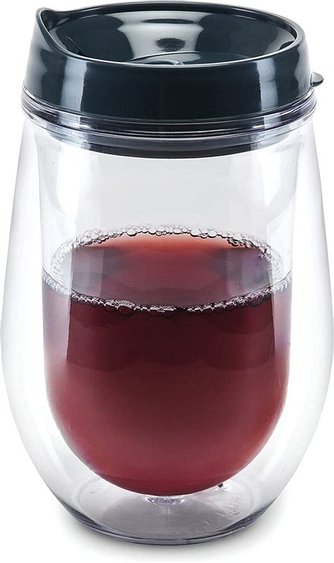 True 2091 Traveler Double Walled Wine Tumbler, Grey, 10 oz