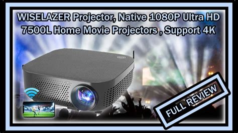 WISELAZER Projector Native 1080P Ultra HD Support 4k&Zoom/300''/Dust-Proof/HiFi/5G WiFi Home Theater Compatible with Smartphone/PC/TV Box/HDMI/USB