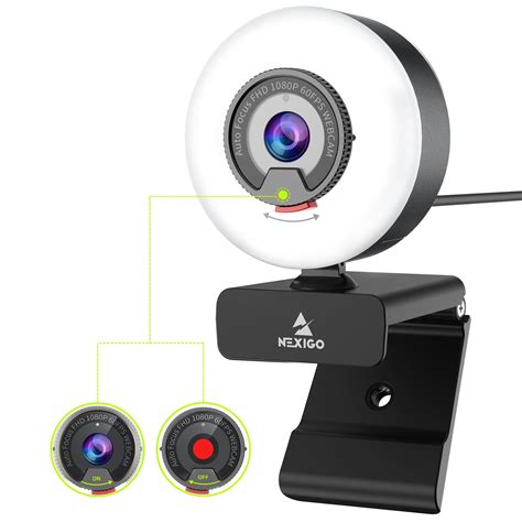 Limited Stock Webcam with Microphone and Light, 1080P Web Cam with Privacy Cover & Tripod for Desktop/Laptop/PC/MAC, Web Camera for Computer, Skype, YouTube, Zoom, Xbox One, Studying, Video Calling