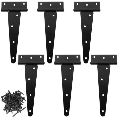 Black Friday - 80% OFF YAONIEO Gate Hinges, 6 Pcs T-Strap Shed Hinges Gate Strap Hinges Heavy Duty Rustproof Tee Hinges for Gates Heavy Duty Rustproof Tee Hinges for Gates